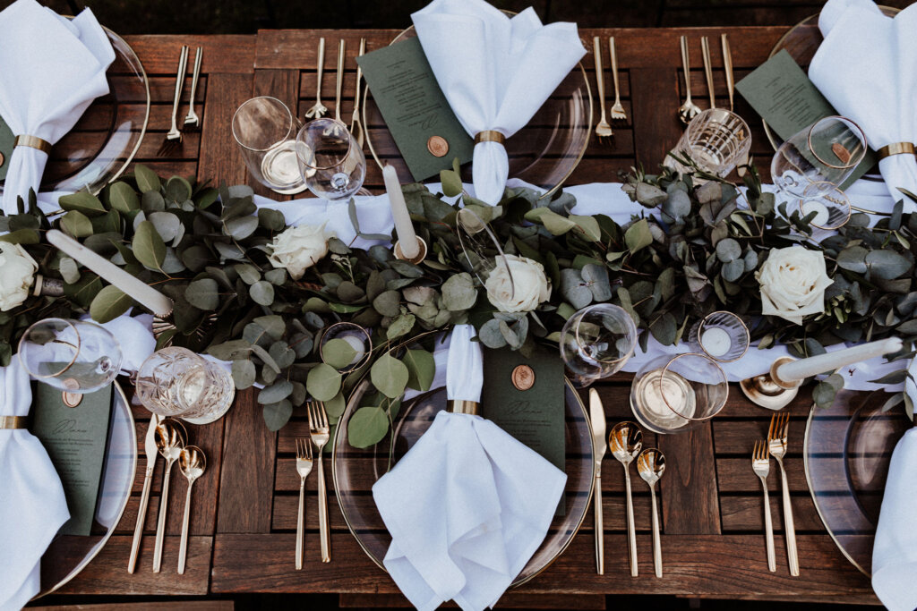 Tischdekoration Hochzeitstafel